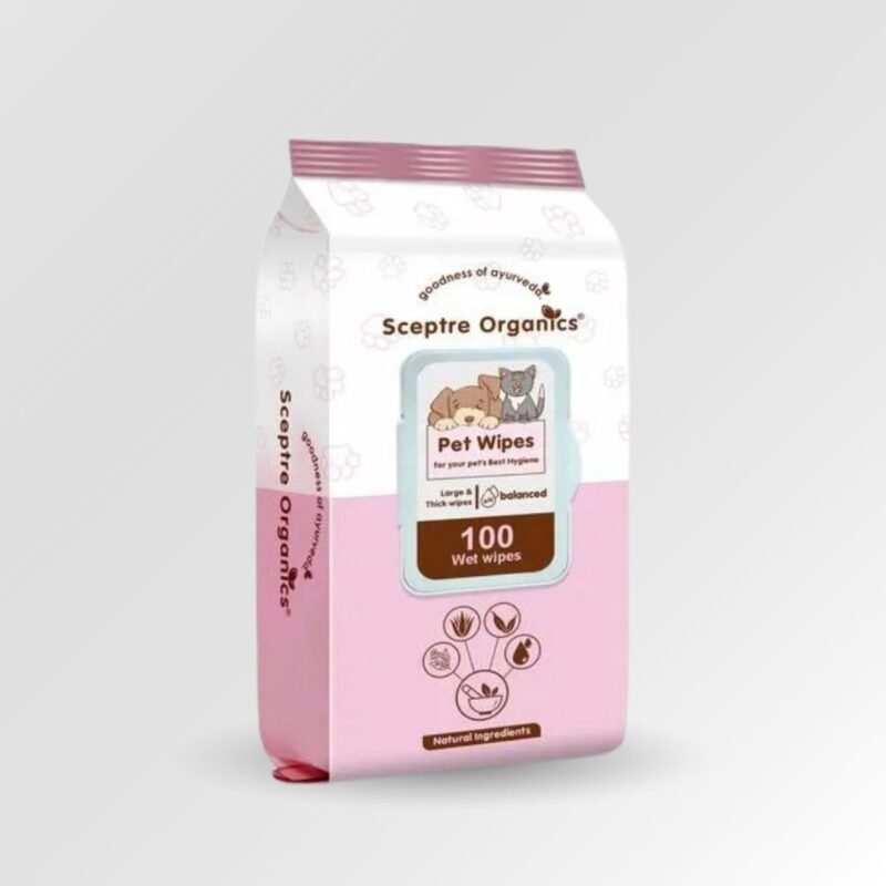 Sceptre Organics Pet Wipes - Super Soft Natural Wet Wipes (100 Wipes)