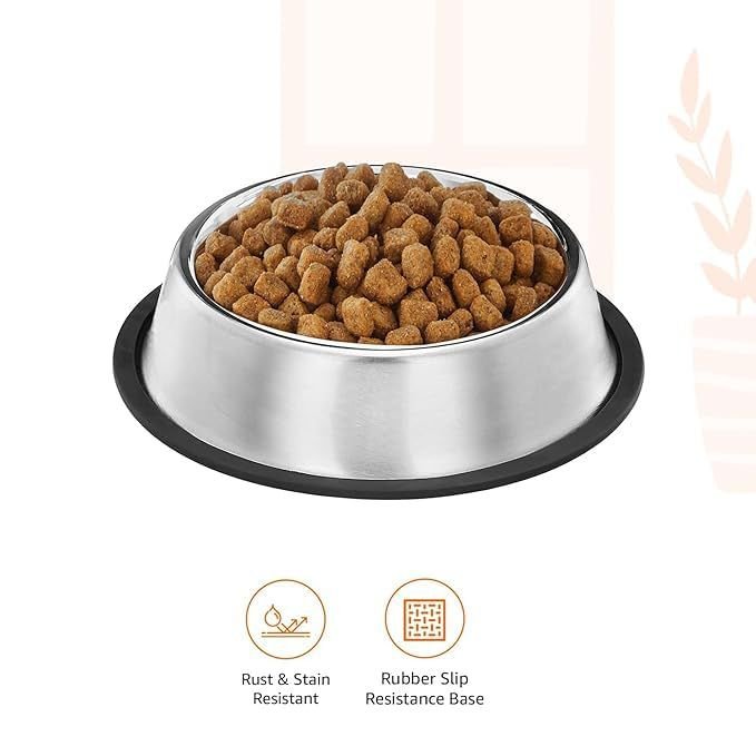 Stainless Steel Dog and Cat Food Bowl, Medium (Set of 2 x 700 ml ) - Image 3