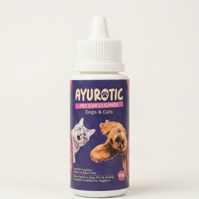AyurOtic Pet Ear Cleaner for Dogs & Cats – 60 ml